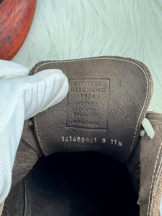 Heschung 1934 Veritable Cousu Suede Oxford Shoes Brown Red Sole US 11.5 main image 12